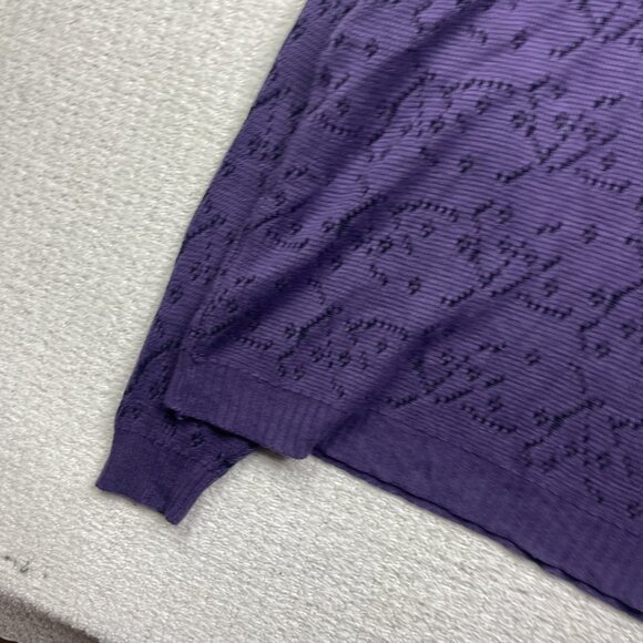 Vintage Serge Saint Yves Psychedelic Knit Sweater Retro Purple / Black Mens XL - Picture 5 of 16